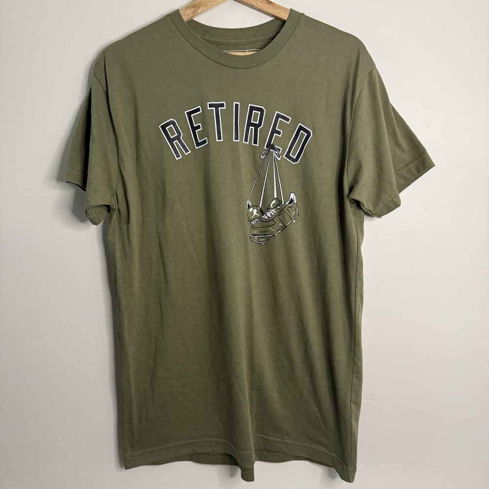 Baseballism Army Green Retired Short Sleeve Crewneck Shirt Mens Large - Picture 2 of 6